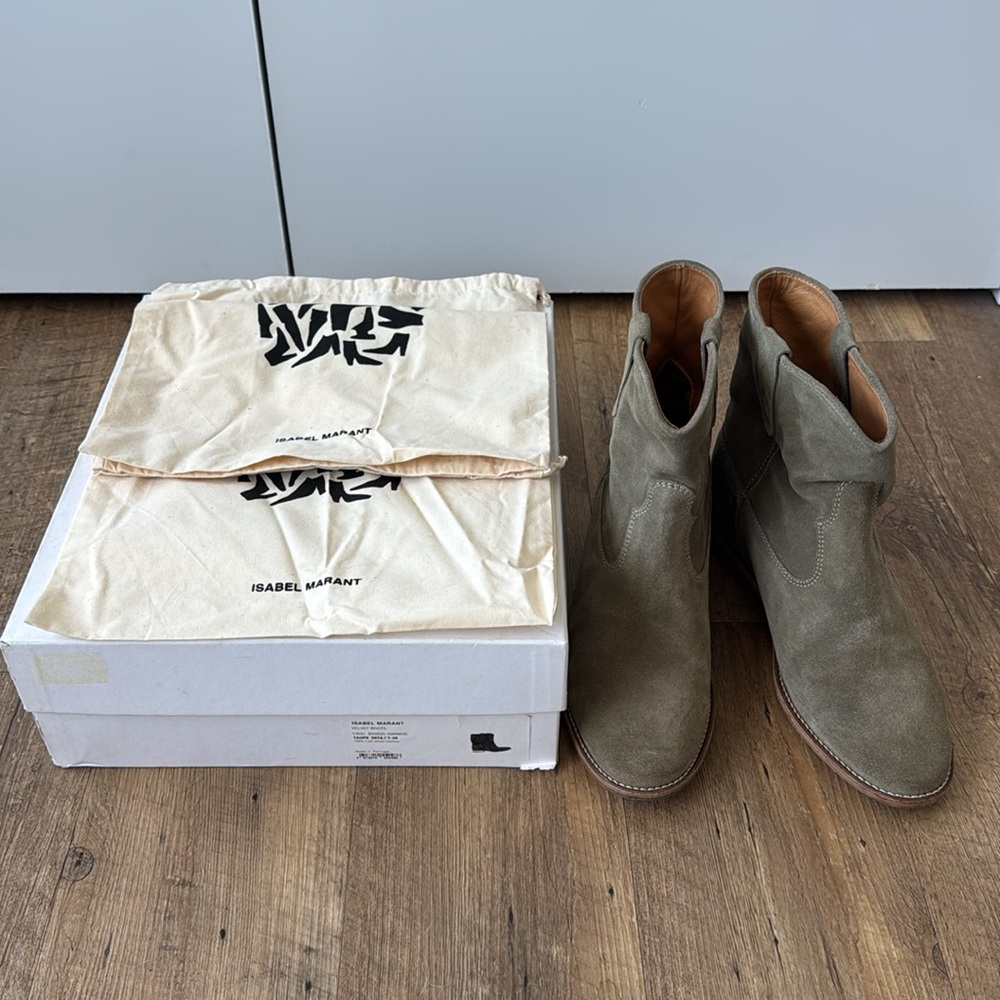 ISABEL MARANT “Crisi” Ankle Boots, Taupe, 40 - Picture 10 of 11